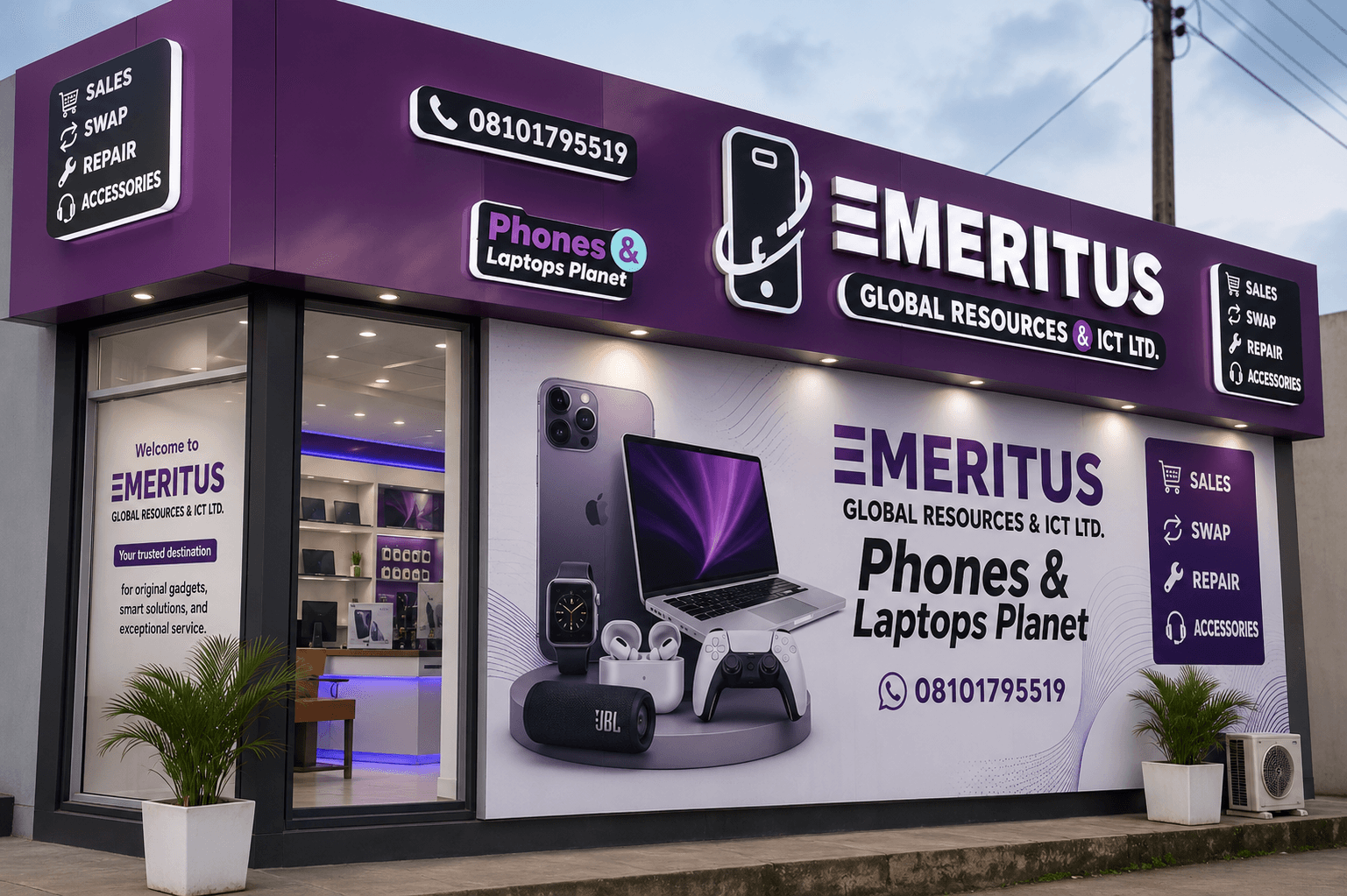 Modern premium technology retail store
